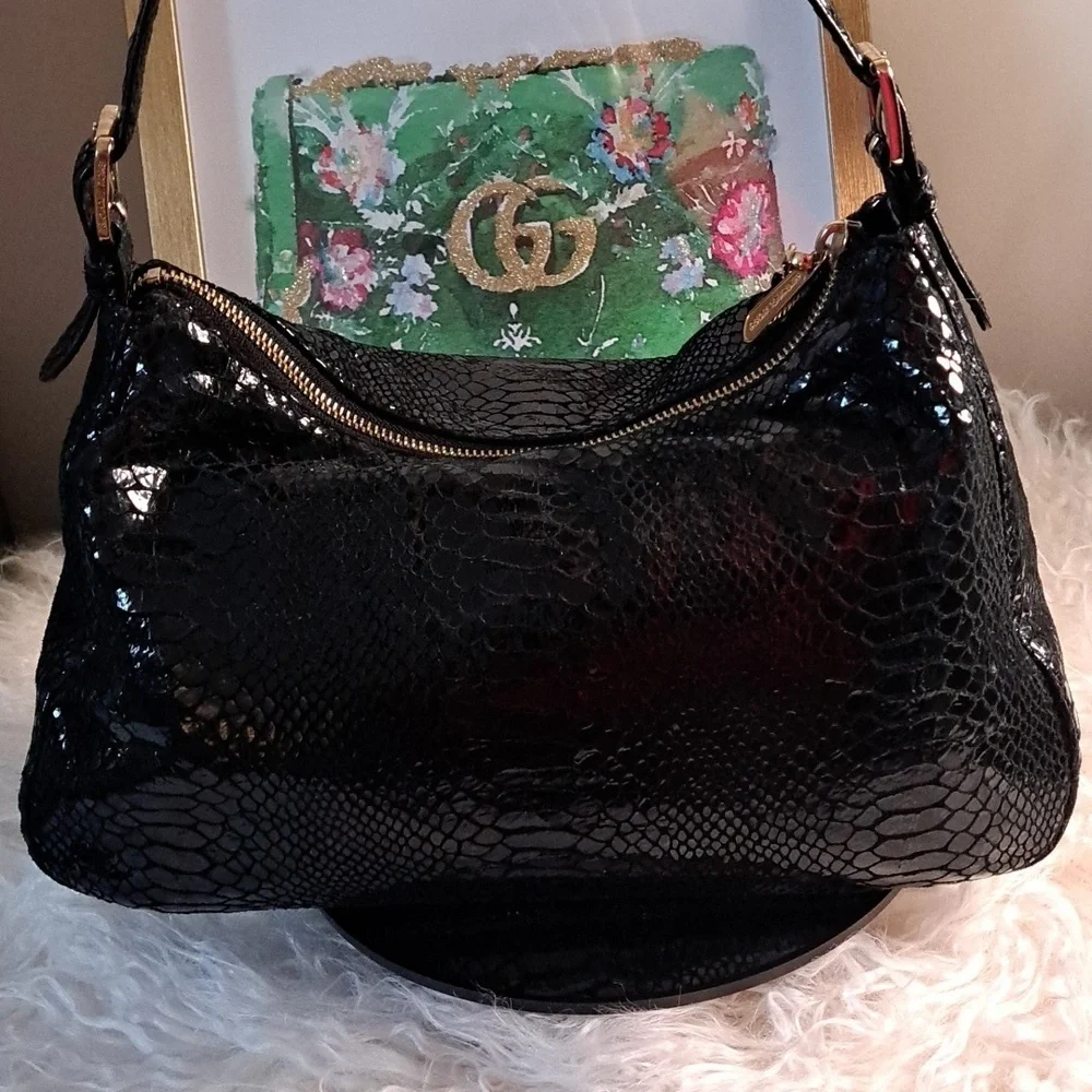 Michael Kors Snakeskin Embossed  Shoulder Bag